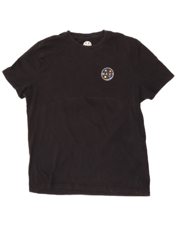 Maui and Sons Mens Graphic T-Shirt Top Large Black