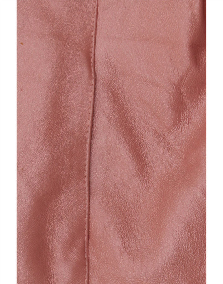 Vintage Womens Leather Jacket UK 18 XL Pink Leather