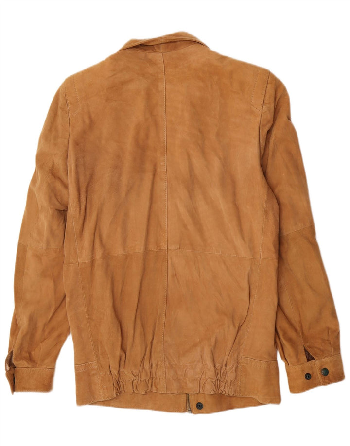 Vintage Mens Suede Jacket IT 46 Small Beige