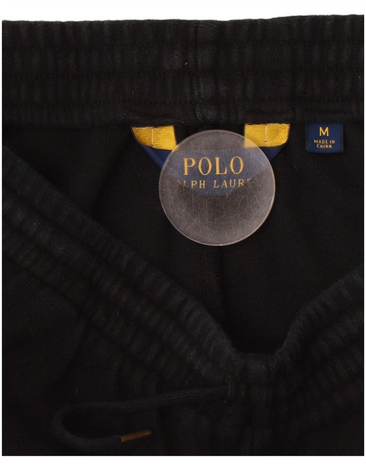 POLO RALPH LAUREN Mens Tracksuit Trousers Medium  Black Cotton