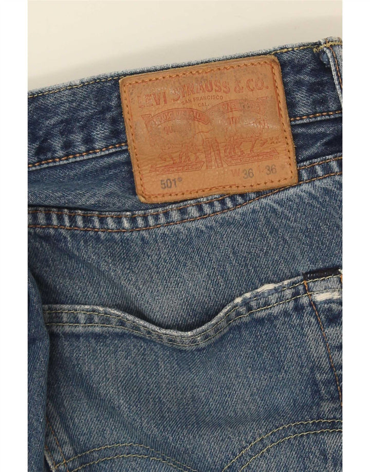 Levi's Mens 501 Distressed Straight Jeans W36 L31 Blue