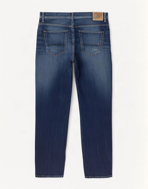 Tommy Hilfiger Mens Ryder Regular Fit Straight Jeans W30 L32 Blue Cotton