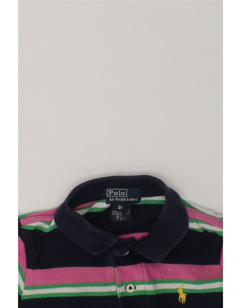 POLO RALPH LAUREN Baby Boys Polo Shirt 18-24 Months Navy Blue Striped | Vintage Polo Ralph Lauren | Thrift | Second-Hand Polo Ralph Lauren | Used Clothing | Messina Hembry 