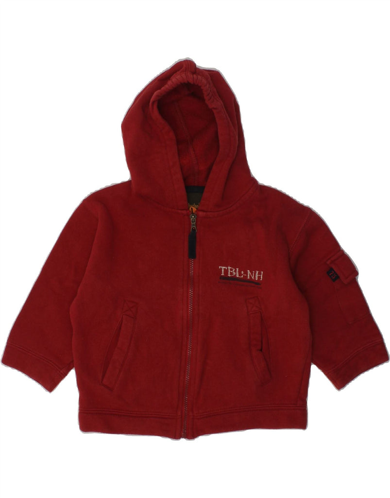 TIMBERLAND Baby Boys Graphic Zip Hoodie Sweater 9-12 Months Red Cotton | Vintage Timberland | Thrift | Second-Hand Timberland | Used Clothing | Messina Hembry 