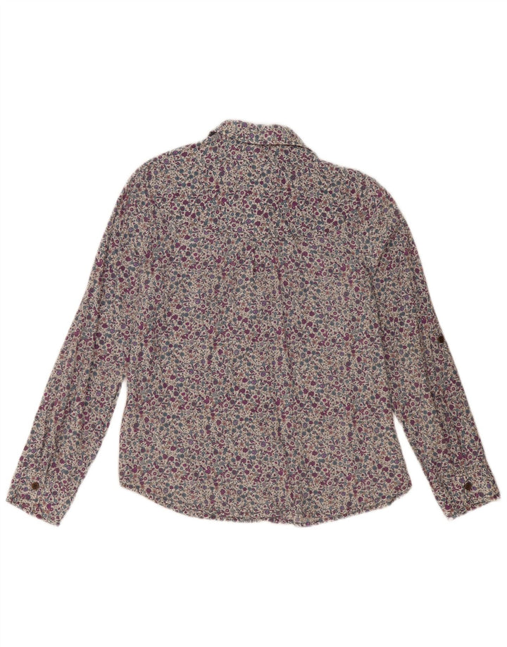 Marks & Spencer Womens Shirt UK 12 Medium Multicoloured Floral Cotton