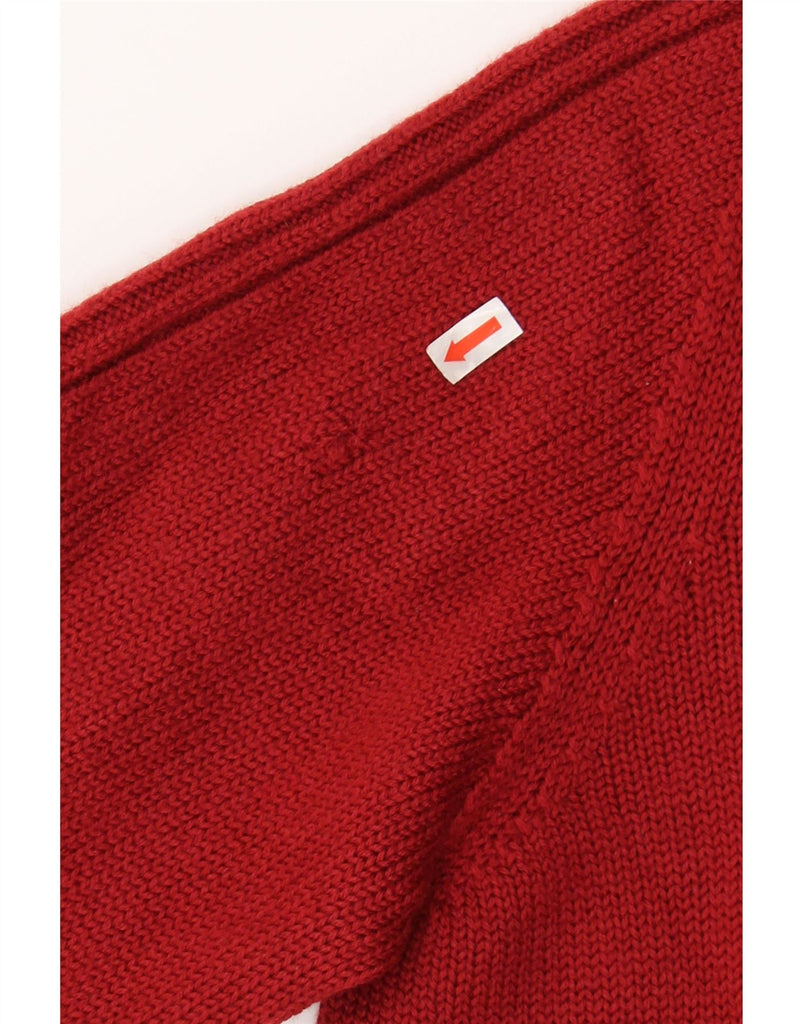 TRUSSARDI JEANS Mens Zip Neck Jumper Sweater Medium Red Vintage Trussardi Jeans and Second-Hand Trussardi Jeans from Messina Hembry 