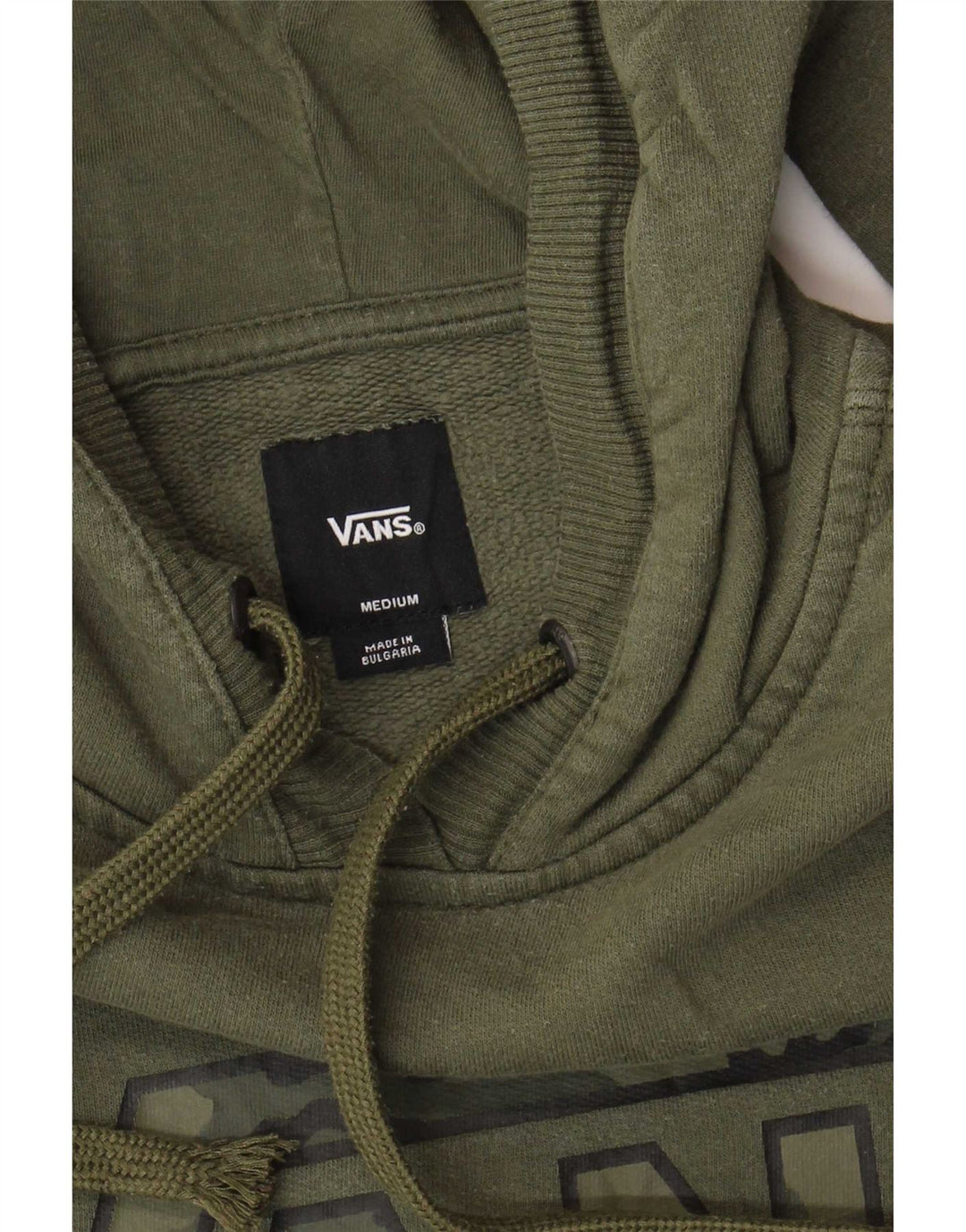 Vans Mens Graphic Hoodie Jumper Medium Khaki Cotton