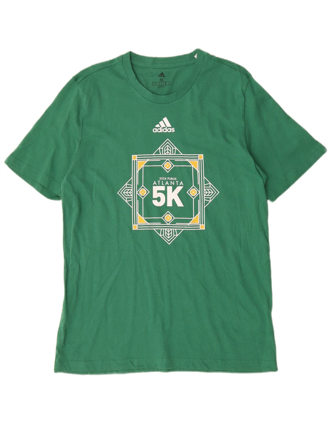 Adidas Mens Graphic T-Shirt Top Medium Green Cotton