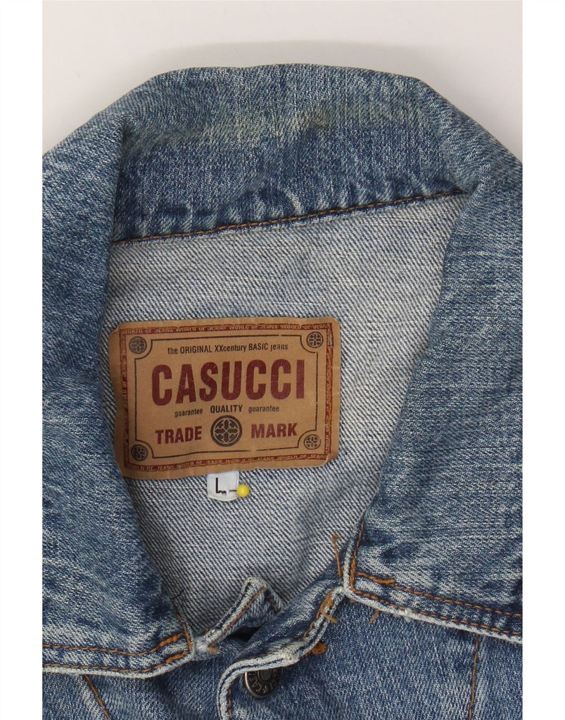 CASUCCI Mens Denim Jacket UK 40 Large Blue Cotton Vintage Casucci and Second-Hand Casucci from Messina Hembry 