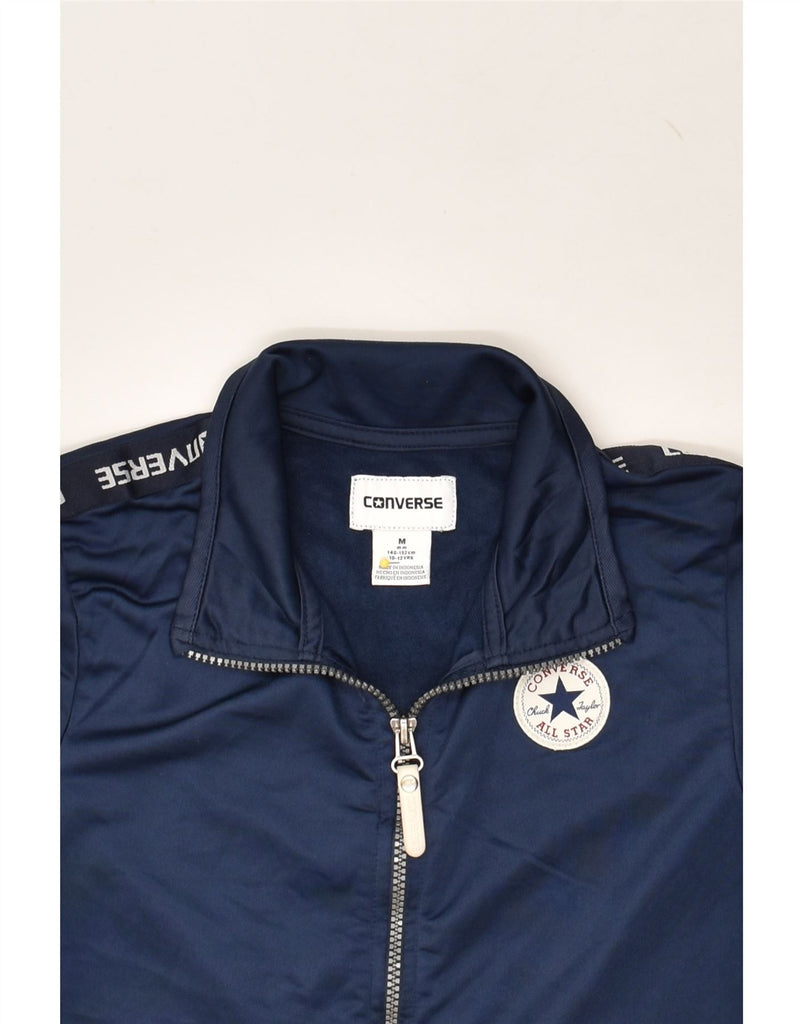 CONVERSE Boys Tracksuit Top Jacket 10-11 Years Medium Navy Blue Polyester | Vintage Converse | Thrift | Second-Hand Converse | Used Clothing | Messina Hembry 