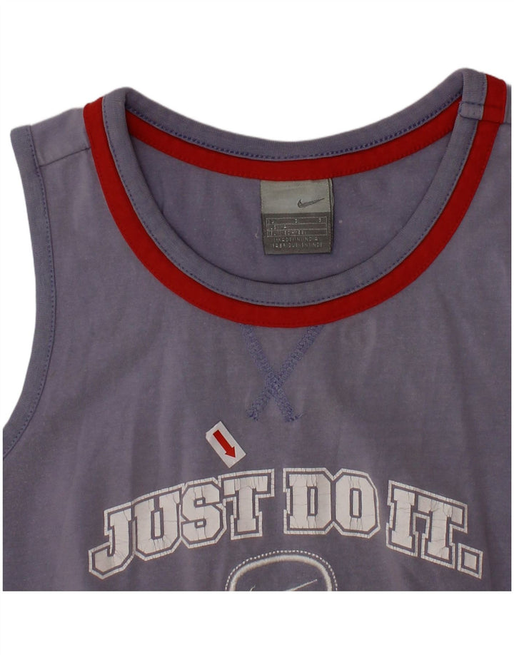 NIKE Boys Graphic Vest Top 12-13 Years Large Navy Blue