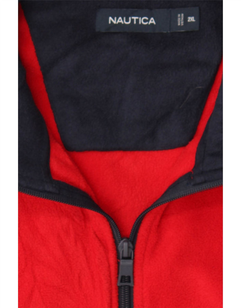 NAUTICA Womens Fleece Jacket UK 20 2XL Red Polyester Vintage Nautica and Second-Hand Nautica from Messina Hembry 