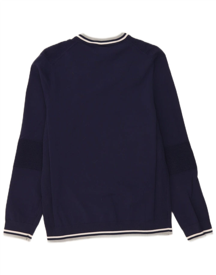 Puma Mens V-Neck Jumper Sweater Small Navy Blue Nylon