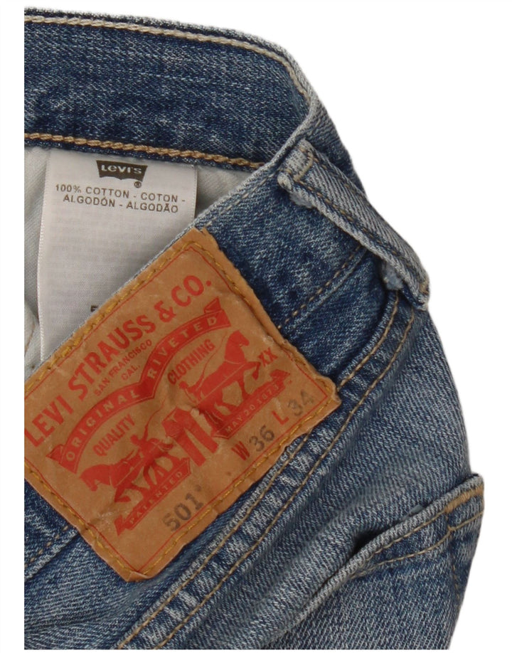 Levi's Mens 501 Straight Jeans W36 L34 Blue Cotton