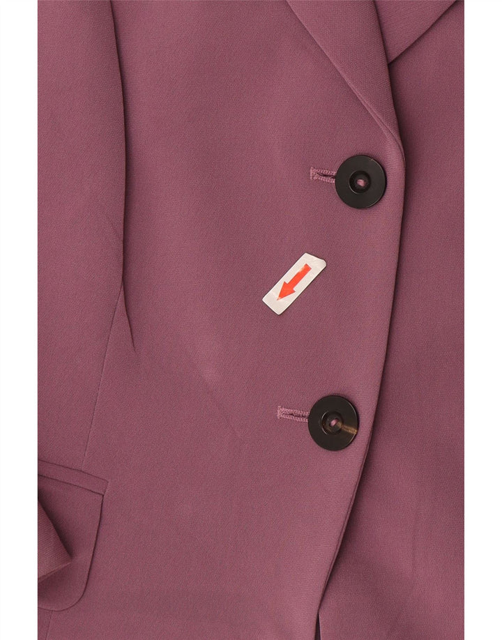 Max Mara Womens 2 Button 3/4 Sleeve Blazer Jacket UK 16 Large Pink
