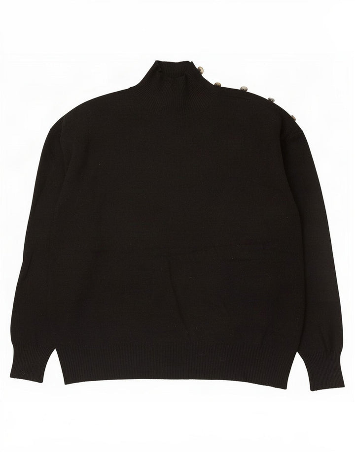 Marks & Spencer Womens Turtle Neck Jumper Sweater UK 12 Medium Black