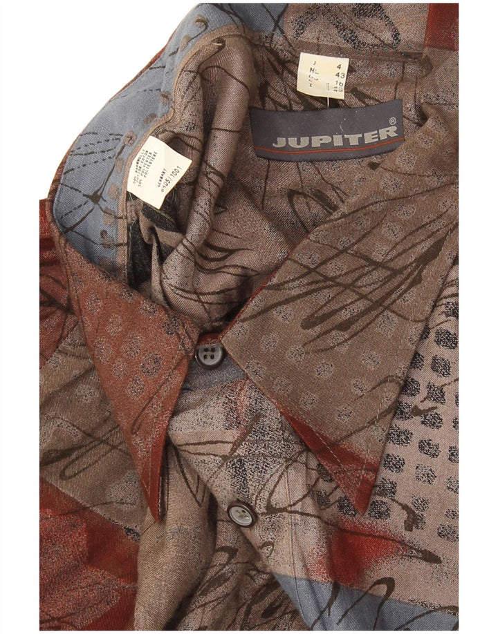 Jupiter Mens Pullover Shirt Size 43 Large Multicoloured Patchwork Cotton