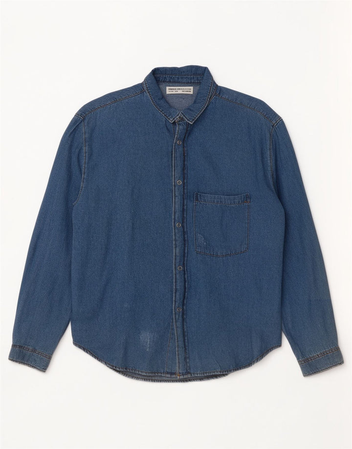 Zara Boys Denim Shirt 13-14 Years Blue Cotton