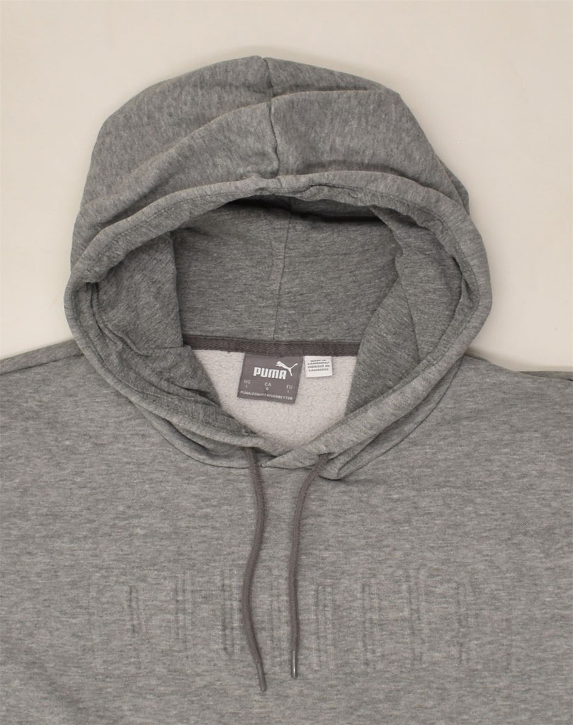 PUMA Mens Graphic Hoodie Jumper Large Grey Cotton | Vintage Puma | Thrift | Second-Hand Puma | Used Clothing | Messina Hembry 