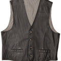 Canada Mens Leather Waistcoat XL Black Leather