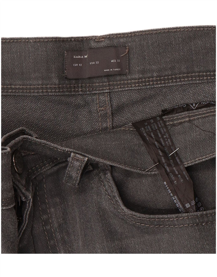 Zara Mens Slim Jeans EU 42 Large W32 L30 Grey Cotton