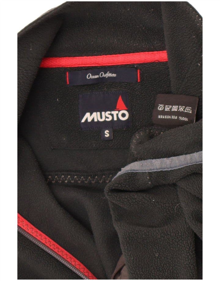 Musto Mens Fleece Jacket UK 36 Small Black Polyester