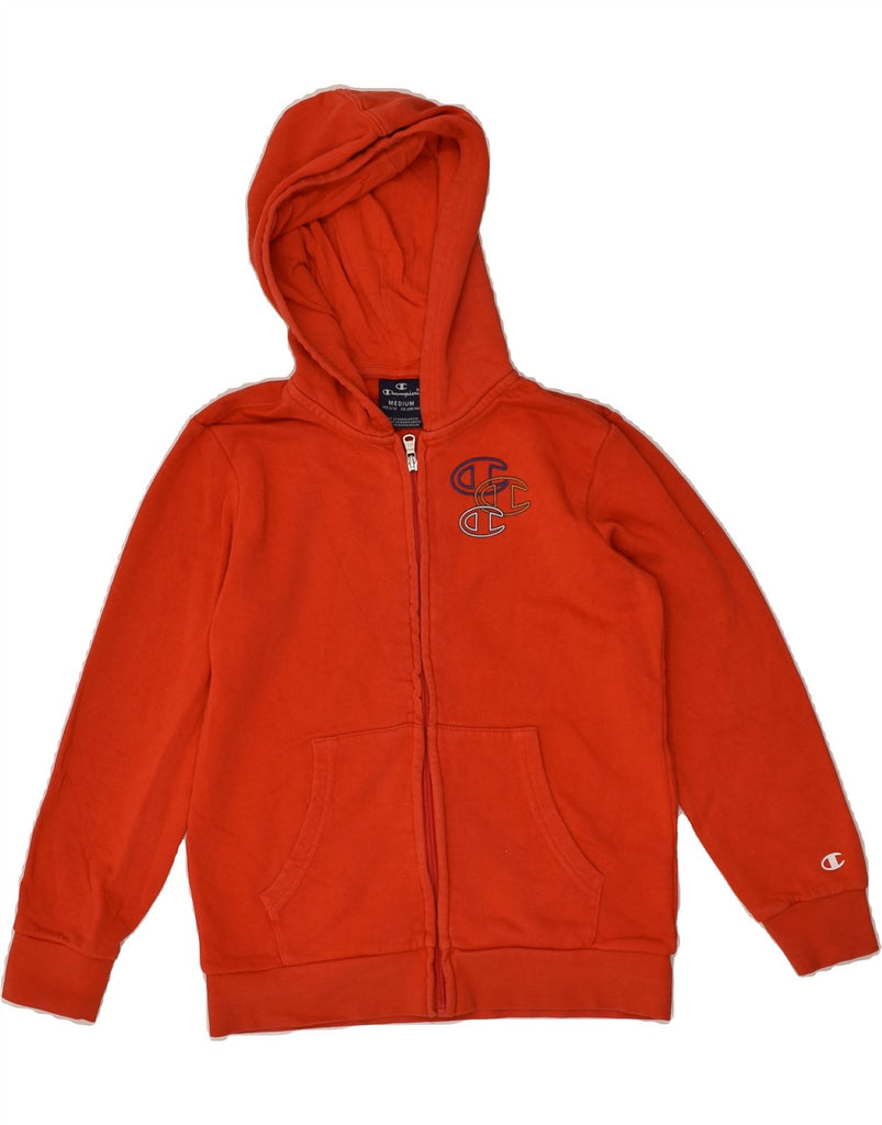 CHAMPION Boys Zip Hoodie Sweater 9-10 Years Medium Red Cotton | Vintage Champion | Thrift | Second-Hand Champion | Used Clothing | Messina Hembry 