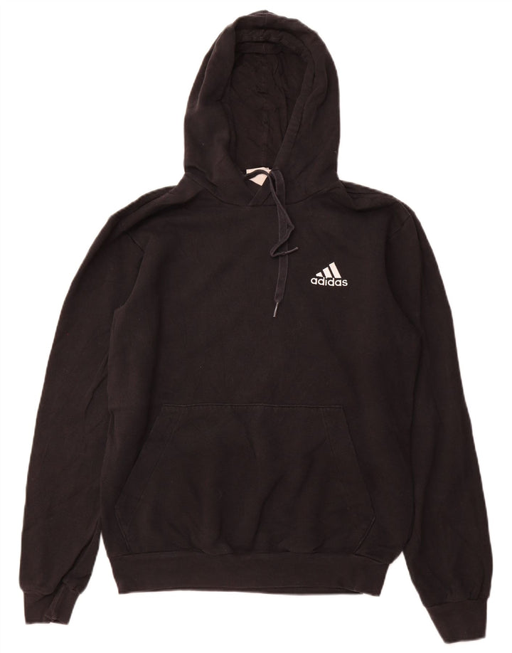 ADIDAS Mens Hoodie Jumper Small Black Cotton