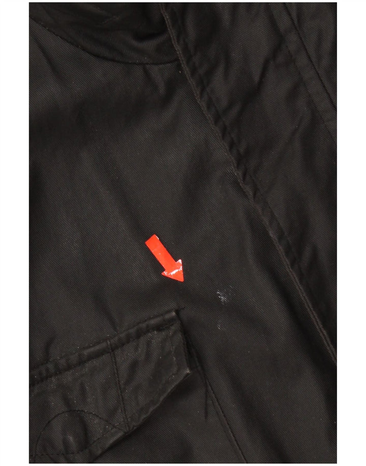 Vintage Mens Military Jacket UK 42 XL Black Cotton