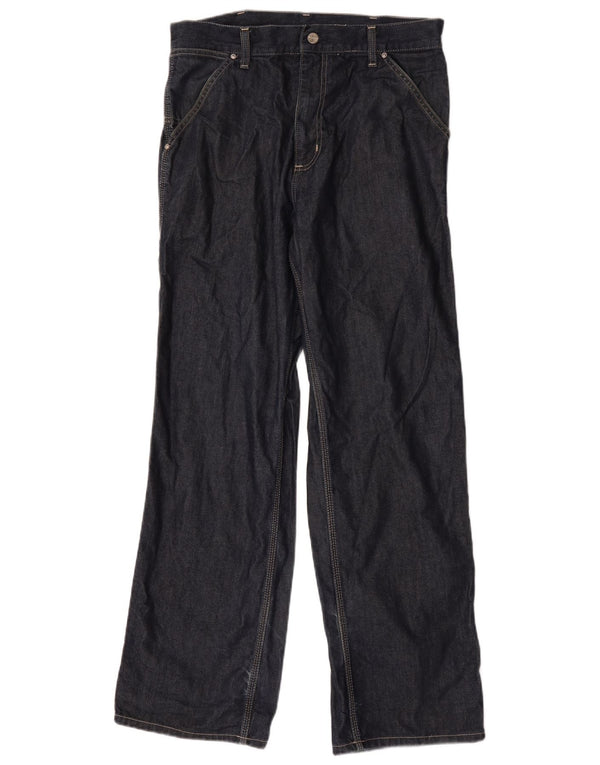 Carhartt Mens Cargo Straight Jeans W30 L32 Navy Blue Cotton