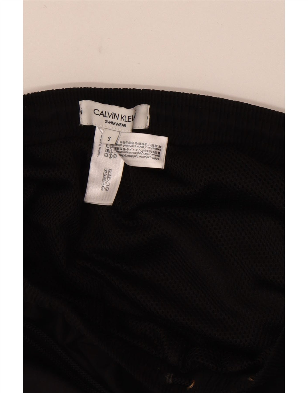 Calvin Klein Mens Graphic Swimming Shorts Small Black Colourblock