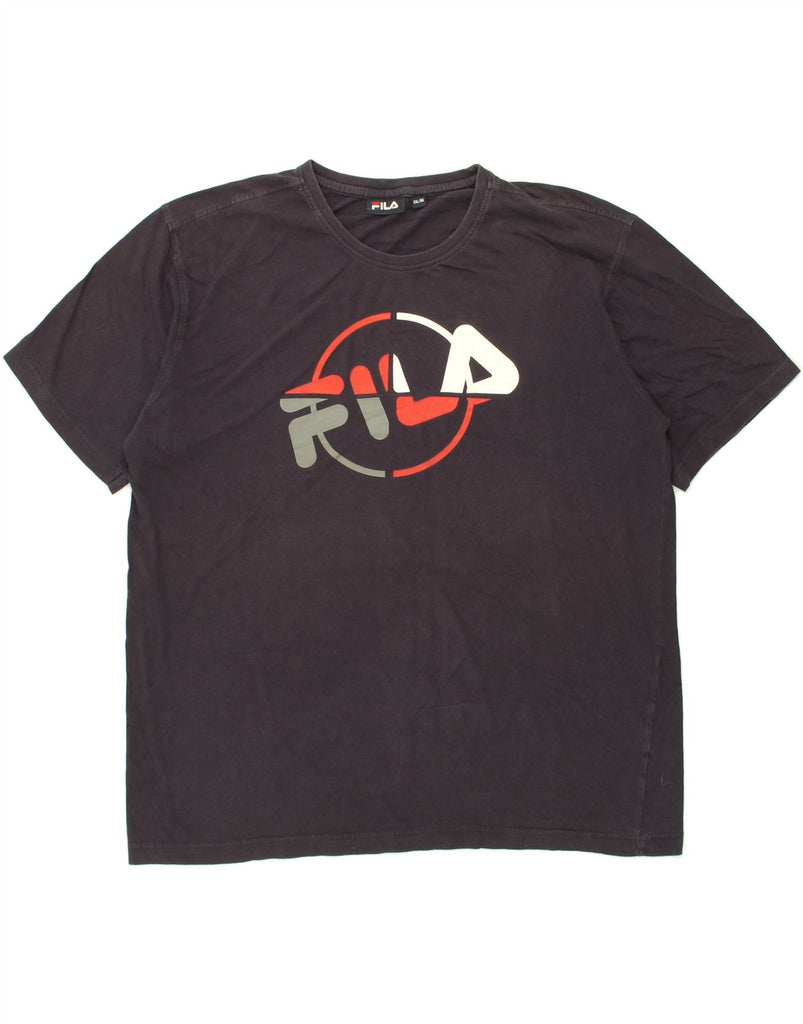 FILA Mens Graphic T-Shirt Top 2XL Navy Blue | Vintage Fila | Thrift | Second-Hand Fila | Used Clothing | Messina Hembry 