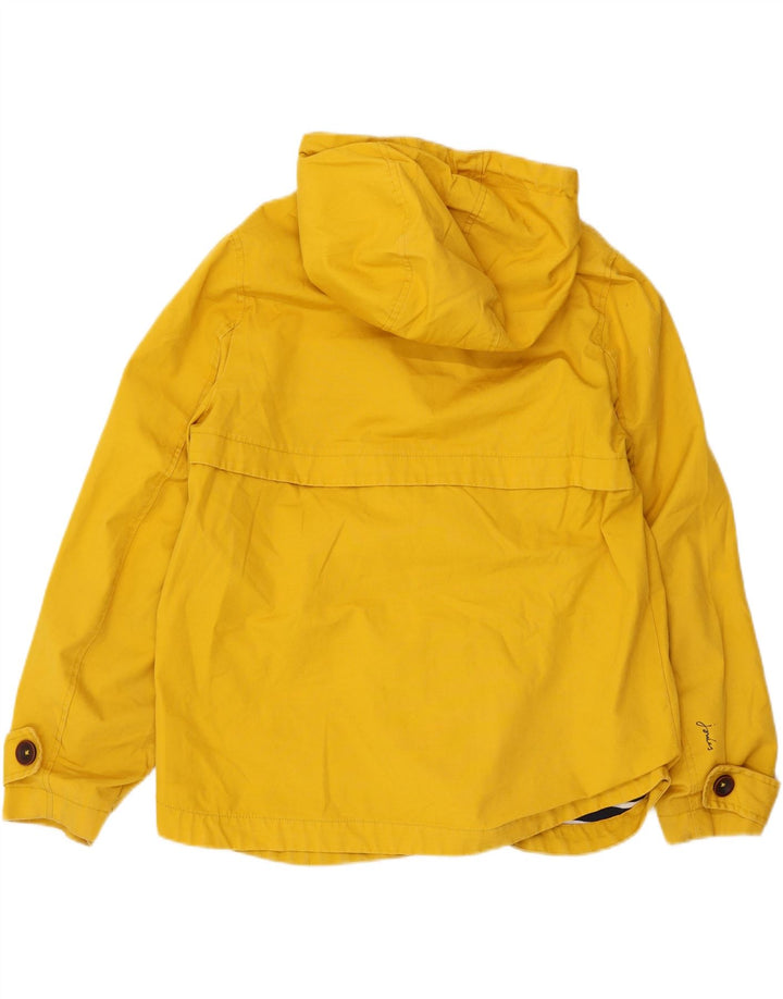 Joules Womens Hooded Rain Jacket UK 12 Medium Yellow Cotton