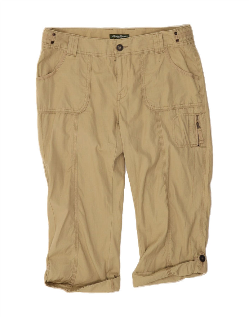 EDDIE BAUER Womens Blakely Fit Capri Trousers US 10 Large W32 L20 Beige Vintage Eddie Bauer and Second-Hand Eddie Bauer from Messina Hembry 
