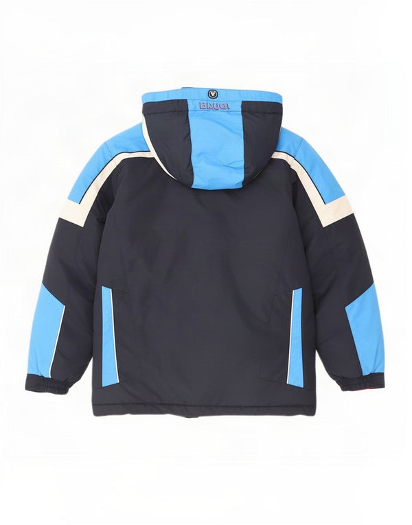 Brugi Boys Hooded Ski Jacket 13-14 Years Navy Blue Colourblock Polyamide