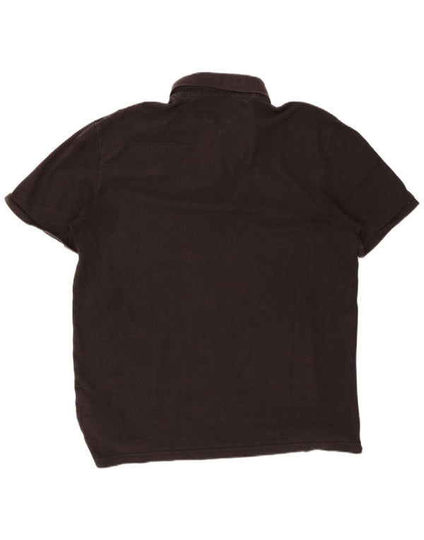 Tommy Hilfiger Mens Custom Fit Polo Shirt XL Black Cotton