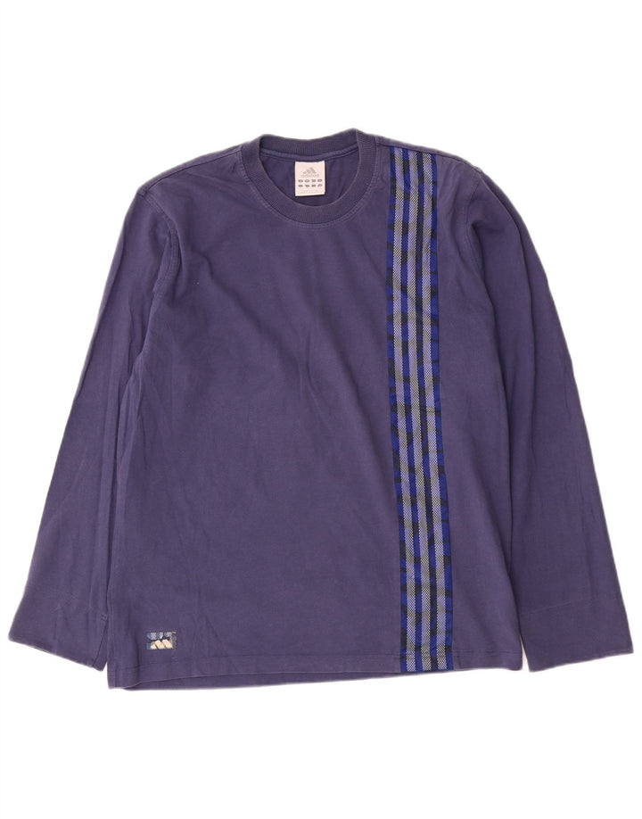 Adidas Mens Top Long Sleeve Medium Navy Blue Cotton