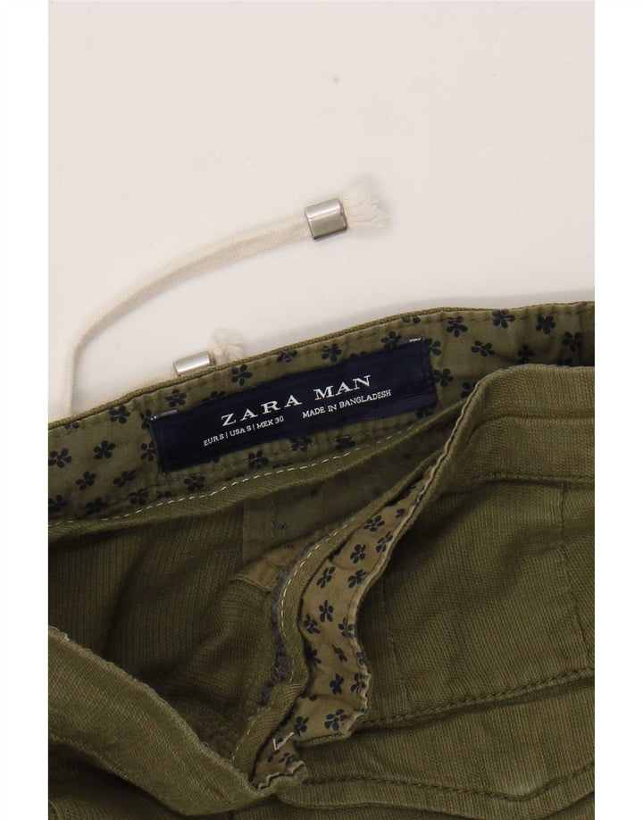 Zara Mens Chino Shorts Small W30 Green
