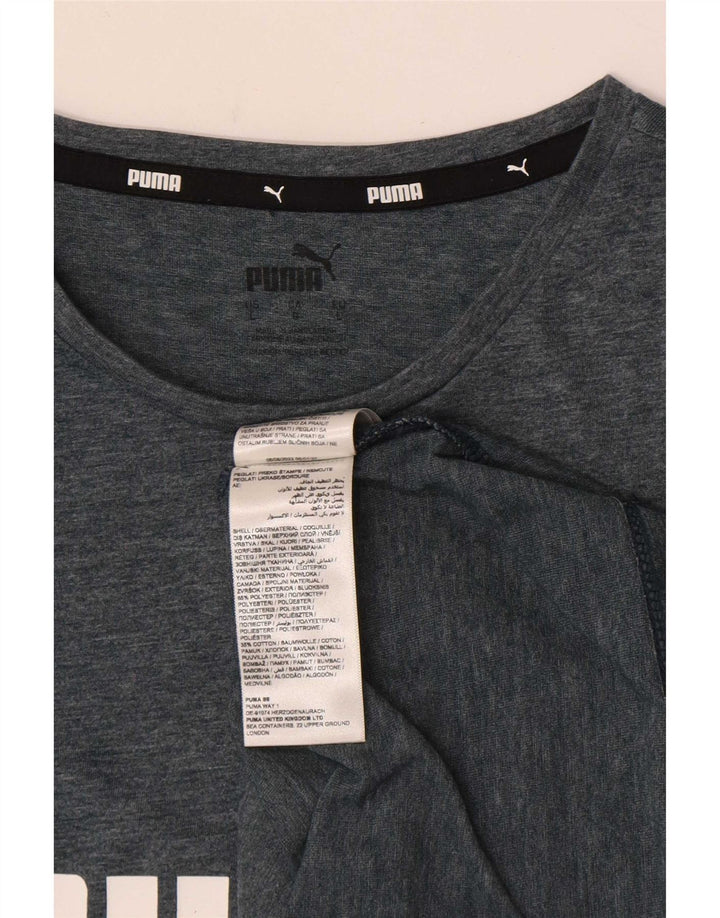 Puma Mens Graphic T-Shirt Top Large Grey Polyester