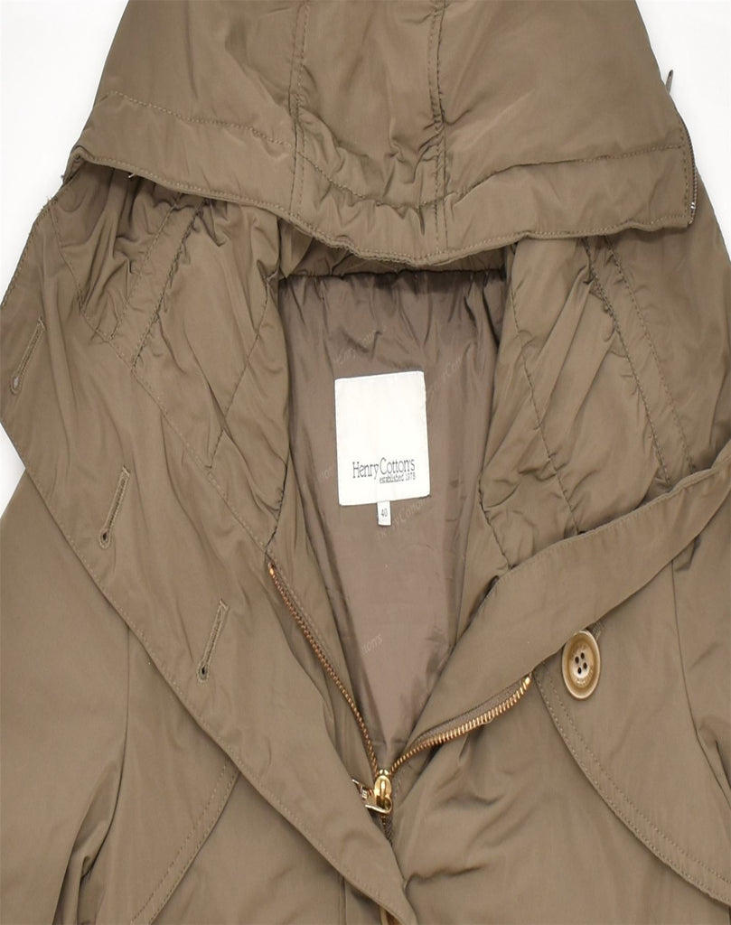 HENRY COTTONS Womens Windbreaker Coat IT 40 Small Brown Polyester | Vintage | Thrift | Second-Hand | Used Clothing | Messina Hembry 