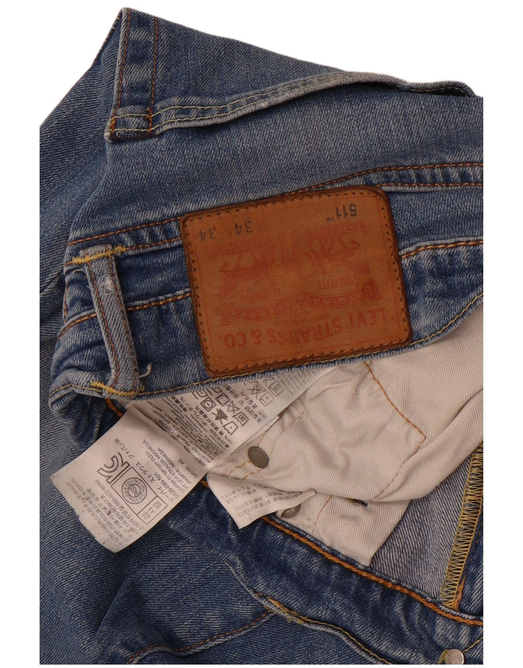 Levi's Mens 511 Slim Jeans W34 L29 Blue Cotton