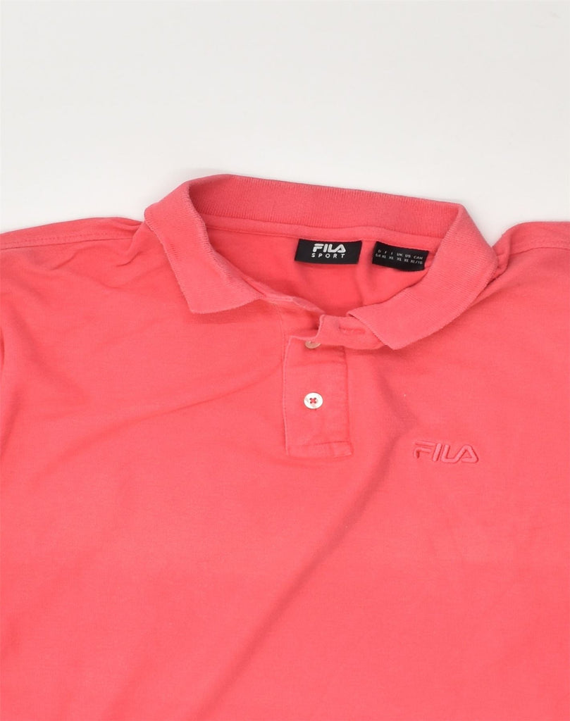 FILA Mens Polo Shirt XL Pink Cotton | Vintage Fila | Thrift | Second-Hand Fila | Used Clothing | Messina Hembry 