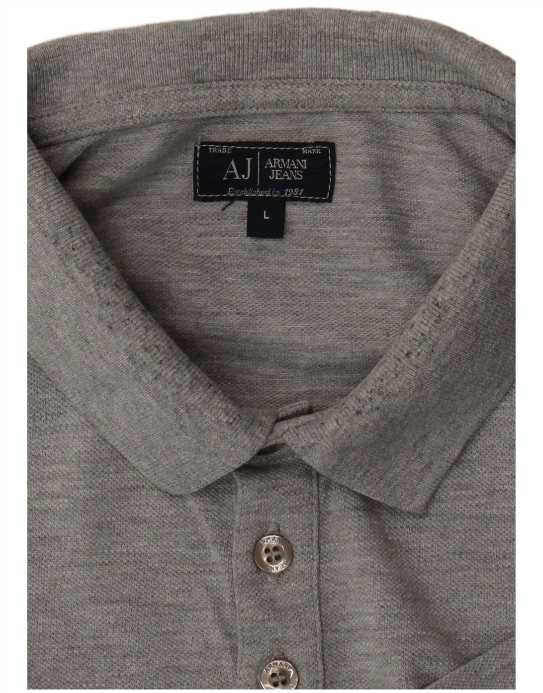 ARMANI JEANS Mens Polo Shirt Large Grey