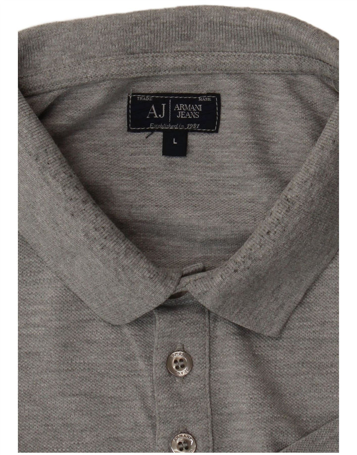 ARMANI JEANS Mens Polo Shirt Large Grey