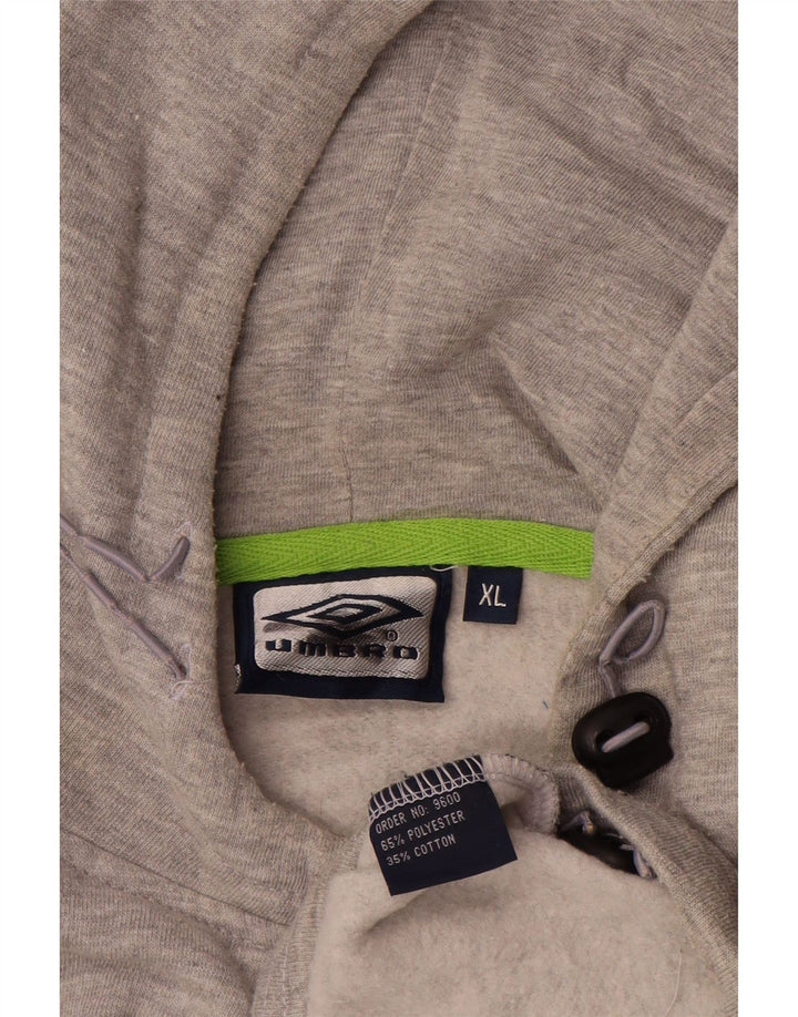 Umbro Mens Graphic Hoodie Jumper XL Grey Colourblock Polyester