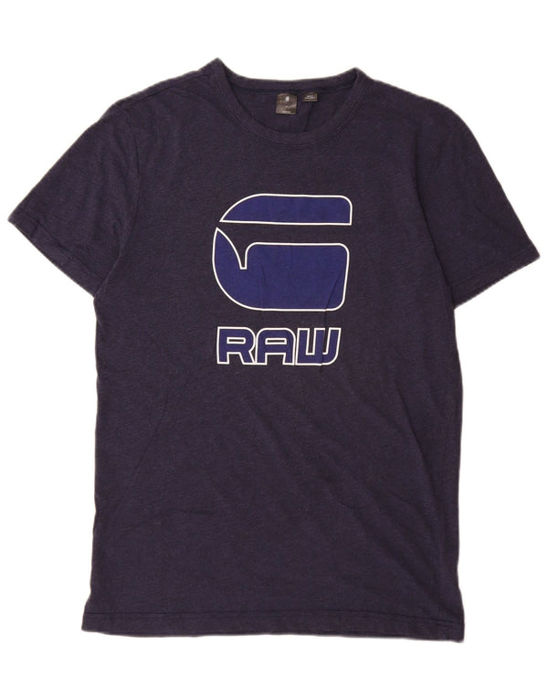 G-Star Mens Graphic T-Shirt Top Medium Navy Blue Cotton