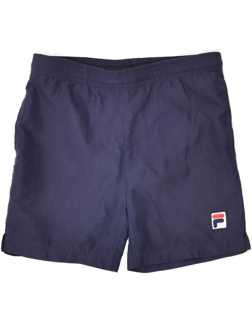 FILA Boys Sport Shorts 7-8 Years Small Navy Blue Polyester | Vintage Fila | Thrift | Second-Hand Fila | Used Clothing | Messina Hembry 