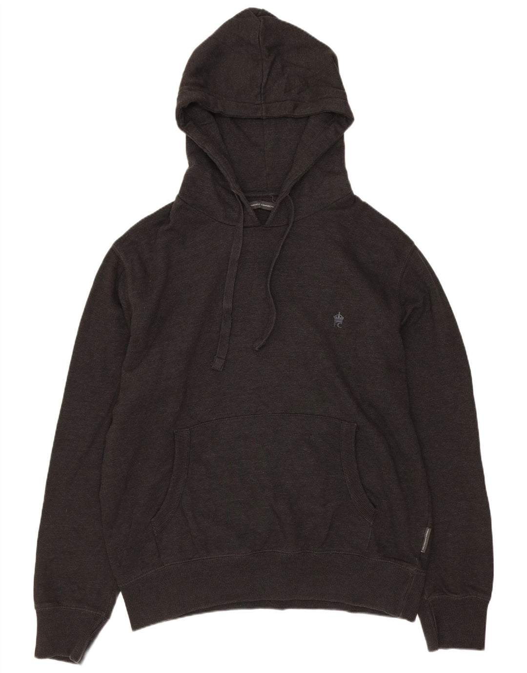 French Connection Mens Hoodie Jumper Large Grey Cotton