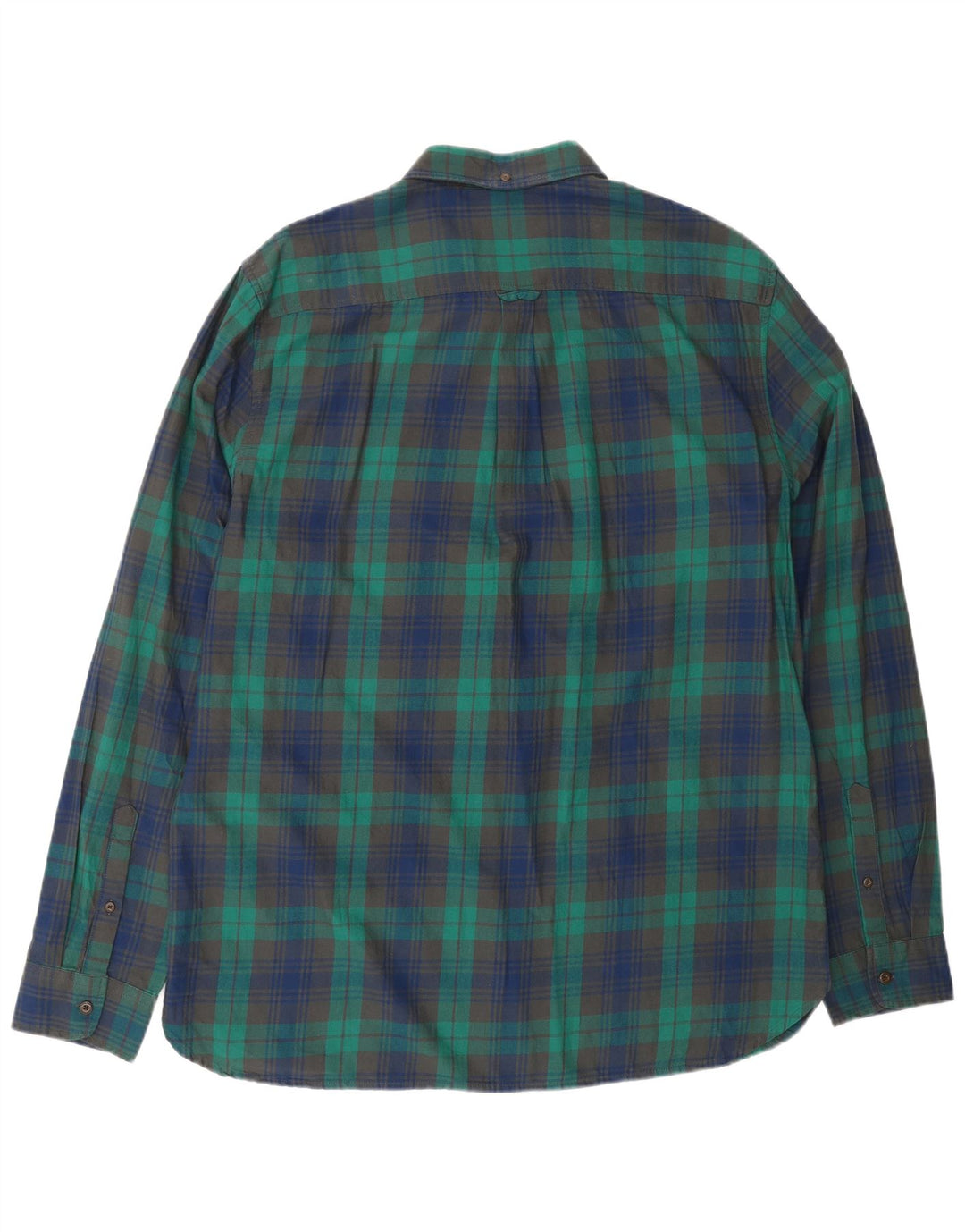SUPERDRY Mens Flannel Shirt 2XL Green Check Cotton