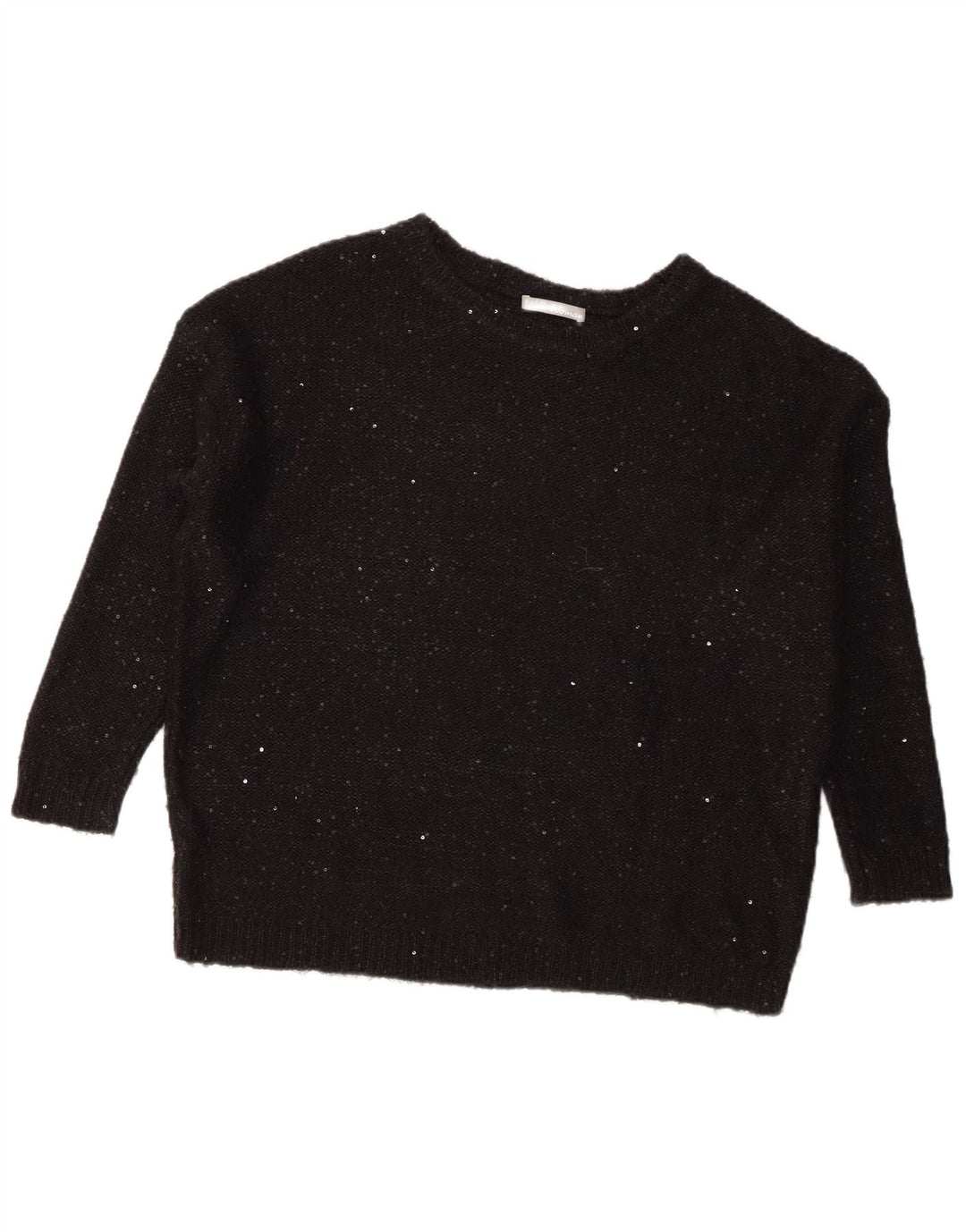 Marks & Spencer Womens Oversized Boat Neck Jumper Sweater UK 14 Large Black